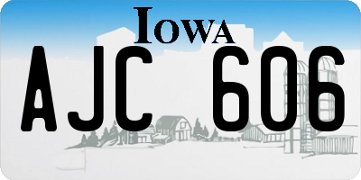IA license plate AJC606