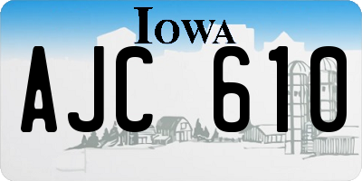 IA license plate AJC610