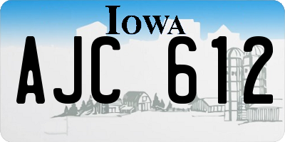 IA license plate AJC612