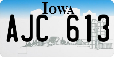 IA license plate AJC613