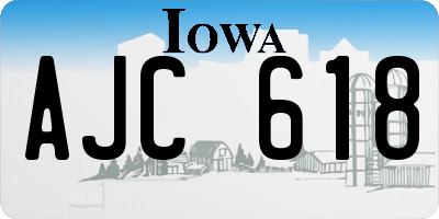 IA license plate AJC618