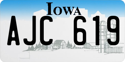 IA license plate AJC619