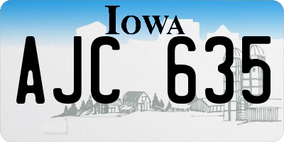 IA license plate AJC635