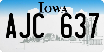 IA license plate AJC637