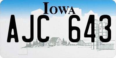 IA license plate AJC643