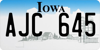 IA license plate AJC645