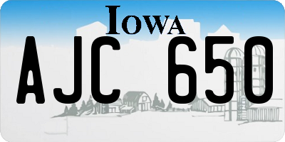 IA license plate AJC650