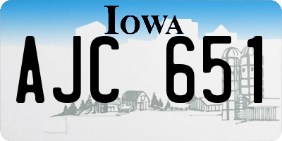 IA license plate AJC651