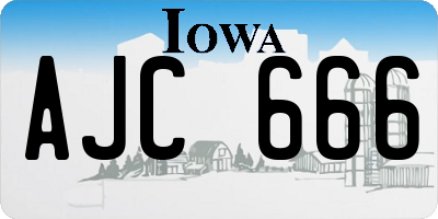 IA license plate AJC666