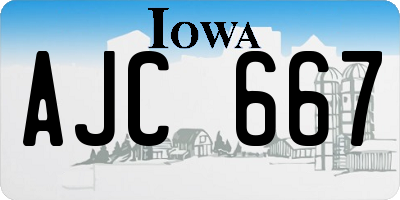 IA license plate AJC667