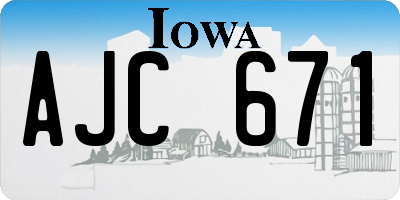 IA license plate AJC671