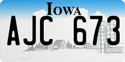 IA license plate AJC673