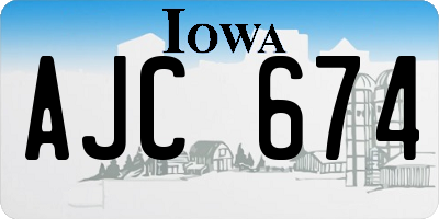 IA license plate AJC674