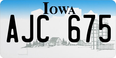 IA license plate AJC675