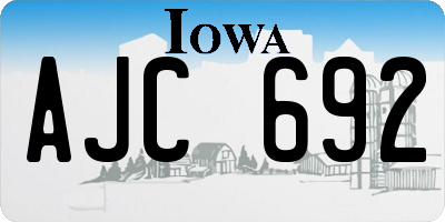 IA license plate AJC692