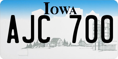 IA license plate AJC700
