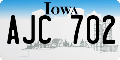 IA license plate AJC702