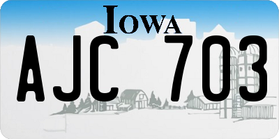 IA license plate AJC703
