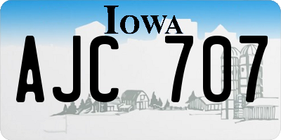 IA license plate AJC707