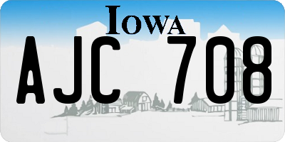 IA license plate AJC708