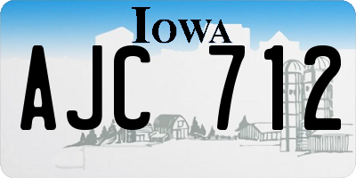 IA license plate AJC712