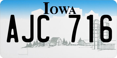 IA license plate AJC716