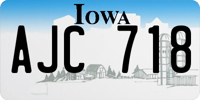 IA license plate AJC718