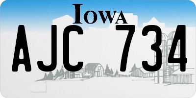 IA license plate AJC734