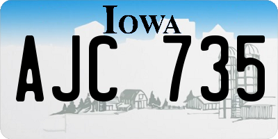 IA license plate AJC735
