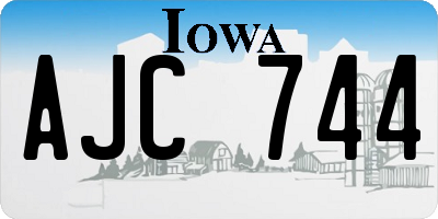 IA license plate AJC744