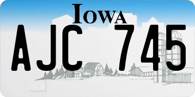 IA license plate AJC745