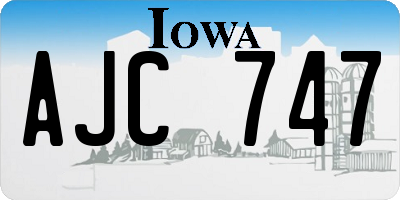 IA license plate AJC747