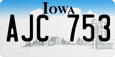 IA license plate AJC753