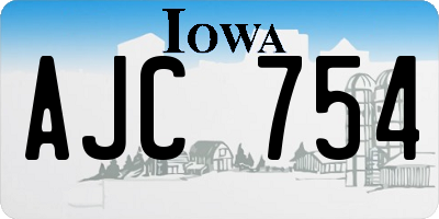 IA license plate AJC754