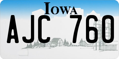 IA license plate AJC760
