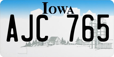 IA license plate AJC765