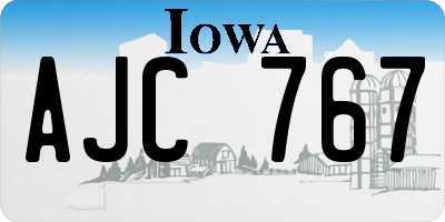 IA license plate AJC767