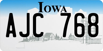IA license plate AJC768