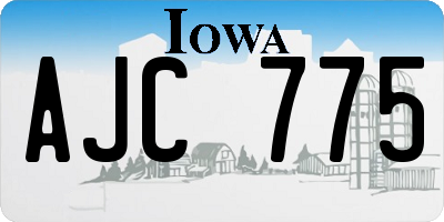 IA license plate AJC775