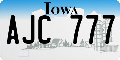 IA license plate AJC777