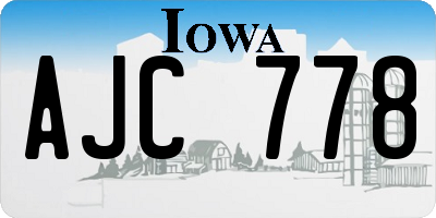 IA license plate AJC778