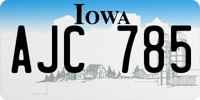 IA license plate AJC785