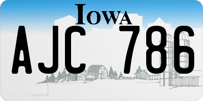 IA license plate AJC786