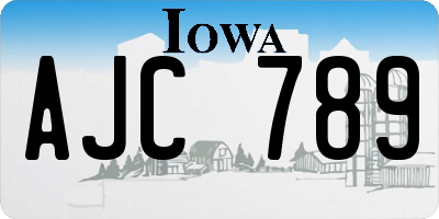 IA license plate AJC789