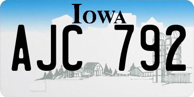 IA license plate AJC792