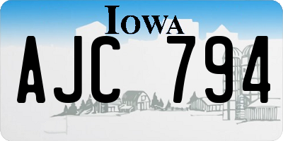 IA license plate AJC794
