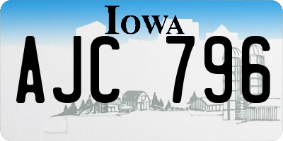 IA license plate AJC796