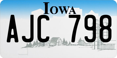 IA license plate AJC798