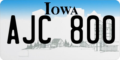 IA license plate AJC800