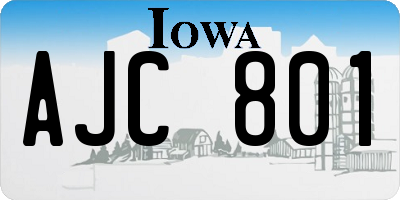 IA license plate AJC801
